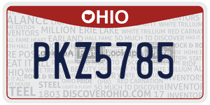 PKZ5785  license plate in OH