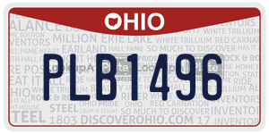 PLB1496  license plate in OH