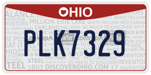 PLK7329  license plate in OH