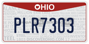 PLR7303  license plate in OH