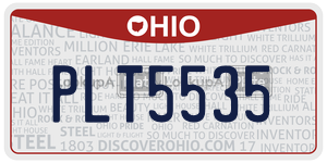 PLT5535 license plate in Ohio