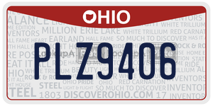 PLZ9406  license plate in OH