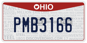 PMB3166 license plate in Ohio