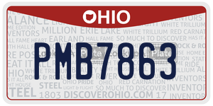 PMB7863 license plate in Ohio