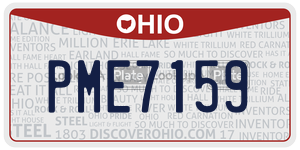 PME7159  license plate in OH