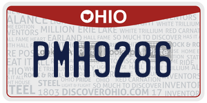 PMH9286  license plate in OH