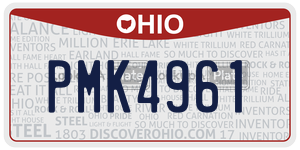 PMK4961  license plate in OH