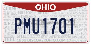 PMU1701 license plate in Ohio