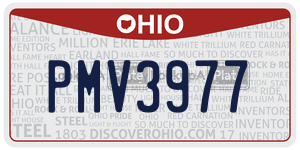 PMV3977  license plate in OH