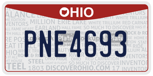 PNE4693 license plate in Ohio