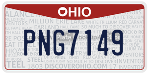 PNG7149  license plate in OH