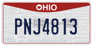 PNJ4813 license plate in Ohio