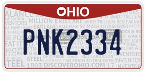 PNK2334 license plate in Ohio