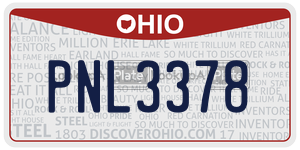 PNL3378  license plate in OH