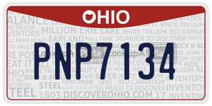 PNP7134  license plate in OH