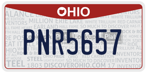 PNR5657  license plate in OH