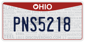 PNS5218  license plate in OH