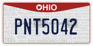 PNT5042  license plate in OH