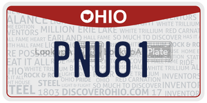 PNU81  license plate in OH