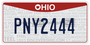 PNY2444  license plate in OH