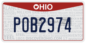 POB2974  license plate in OH