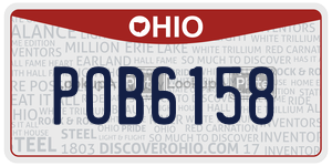 POB6158  license plate in OH