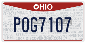 POG7107  license plate in OH