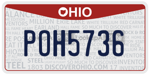 POH5736  license plate in OH