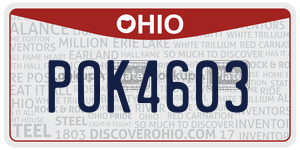 POK4603  license plate in OH