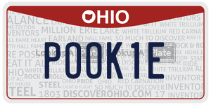 POOK1E license plate in Ohio