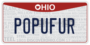 POPUFUR license plate in Ohio