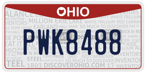 PWK8488  license plate in OH