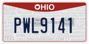 PWL9141  license plate in OH