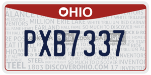 PXB7337  license plate in OH