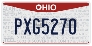 PXG5270  license plate in OH
