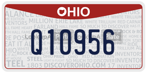 Q10956  license plate in OH