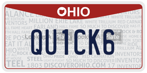 QU1CK6  license plate in OH