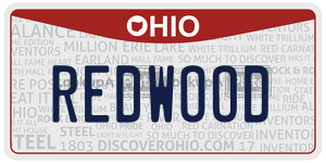 REDWOOD license plate in Ohio