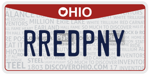 RREDPNY license plate in Ohio
