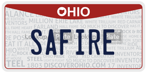 SAFIRE license plate in Ohio