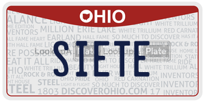 SIETE  license plate in OH