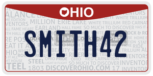 SMITH42 license plate in Ohio