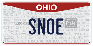 SNOE  license plate in OH