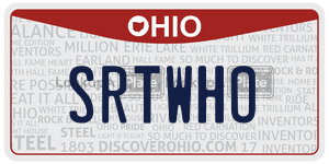 SRTWHO  license plate in OH