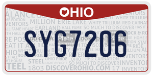 SYG7206 license plate in Ohio