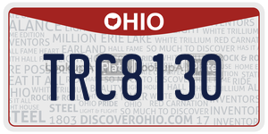 TRC8130 license plate in Ohio