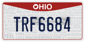 TRF6684 license plate in Ohio