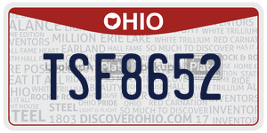 TSF8652  license plate in OH