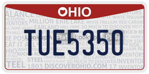 TUE5350  license plate in OH
