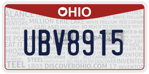 UBV8915  license plate in OH
